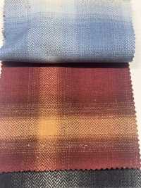SBT-021 مربعات أومبري بنقشة عظم السمكة من خيوط مضاعفة عضوية[نسيج / قماش] Kuwamura Textile صور إضافية
