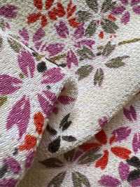 KKP2338-D-KUSAZAKURA Ninokoshi Chirimen® Kusazakura[نسيج / قماش] Uni Textile (Komon Kobo) صور إضافية