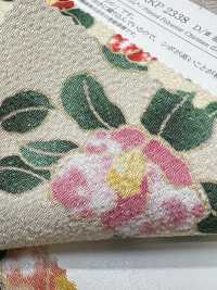KKP2338-D-MTSUBAKI Nigoshi Chirimen® Miyako Tsubaki[Textile / Fabric] Uni Textile (Komon Kobo) صور إضافية