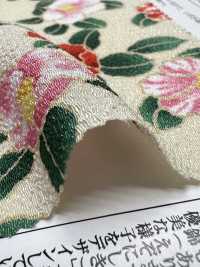KKP2338-D-MTSUBAKI Nigoshi Chirimen® Miyako Tsubaki[Textile / Fabric] Uni Textile (Komon Kobo) صور إضافية