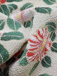 KKP2338-D-MTSUBAKI Nigoshi Chirimen® Miyako Tsubaki[Textile / Fabric] Uni Textile (Komon Kobo) صور إضافية