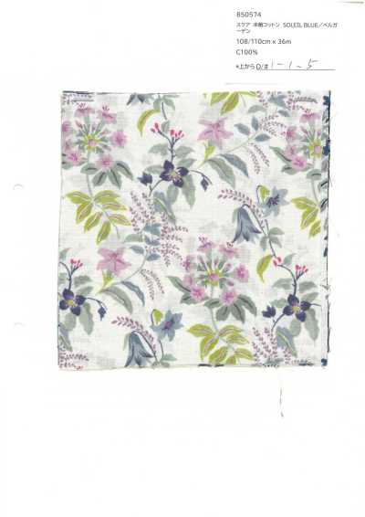 850574 SEVENBERRY® لاون قطن غير مبيّض SOLEIL BLUE / Bell Garden