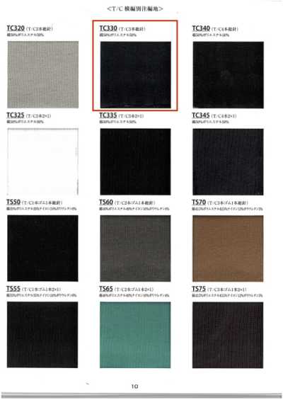 TC330 نسيج مضلع T/C 3-Thread Full Needle عرض 60cm