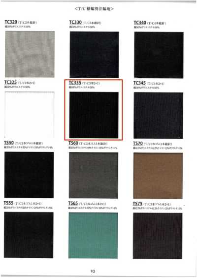 TC335 ريب T/C ثلاثي الطبقات 2x1 عرض 60 سم