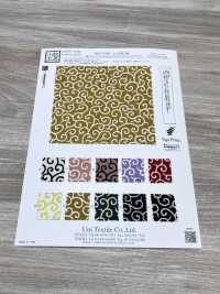 KKP3338-D-KARAKUSA Ninokoshi Chirimen® بنقشة الأرابيسك[نسيج / قماش] Uni Textile (Komon Kobo) صور إضافية