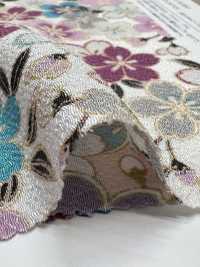 KKP2338-D-SKRZKS تشيريمين مزدوج الالتواء بنقشة ساكورا[نسيج / قماش] Uni Textile (Komon Kobo) صور إضافية