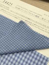 14425 شاش مزدوج من القطن/TENCEL™ Lyocell 60s بنقشة كاروهات زرقاء[Textile / Fabric] SUNWELL صور إضافية