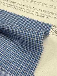 14425 شاش مزدوج من القطن/TENCEL™ Lyocell 60s بنقشة كاروهات زرقاء[Textile / Fabric] SUNWELL صور إضافية