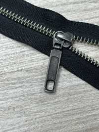 5RGTHOR-OUTLET سحاب معدني مقاس 5 مفتوح بلون فضي عتيق YKK صور إضافية