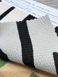 KKP9144-W-SB-278 ساتان هامر مطاطي بعرض واسع مخطط ممشط[نسيج / قماش] Uni Textile (Komon Kobo) صور إضافية