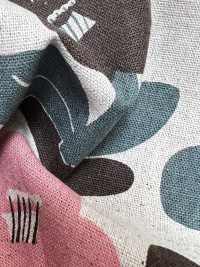1027-700-1 كانفاس قطن وكتان بنقشة زهرة هندسية[Textile / Fabric] HOKKOH صور إضافية