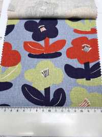 1027-700-1 كانفاس قطن وكتان بنقشة زهرة هندسية[Textile / Fabric] HOKKOH صور إضافية