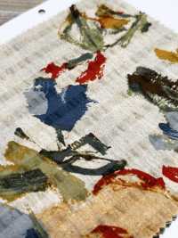 7027-740-1 قماش شيتينغ من القطن والكتان بملمس متموج ونقشة زهور[Textile / Fabric] HOKKOH صور إضافية