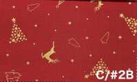 AP65802 قماش شيتينغ مطبوع عيد ميلاد مجيد GOLD (رول)[Textile / Fabric] COSMO TEXTILE صور إضافية