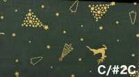 AP65802 قماش شيتينغ مطبوع عيد ميلاد مجيد GOLD (رول)[Textile / Fabric] COSMO TEXTILE صور إضافية