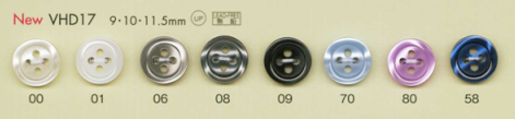VHD17 DAIYA BUTTONS زر بوليستر بمظهر الصدف مقاوم للصدمات من سلسلة HYPER DURABLE