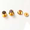 F-2 زر كبس عرق اللؤلؤ الأسود ذهبي دائري