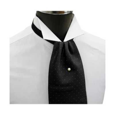 FAS-920 ربطة عنق أسكوت، سوداء مع نقاط صغيرة بيضاء