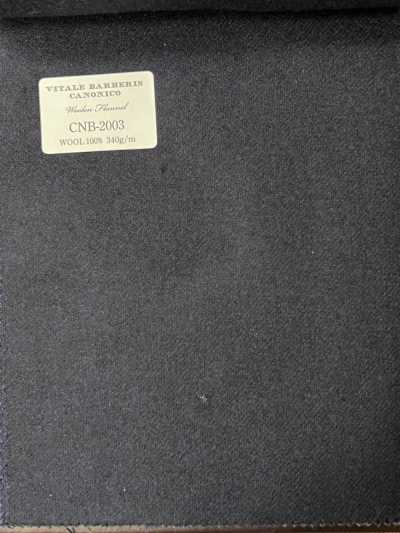 CNB2003 CANONICO فلانيل صوفي قياسي كحلي داكن سادة