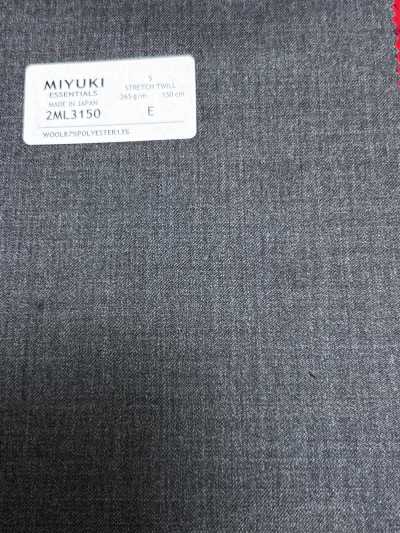 2ML3150 26AW MIYUKI Textile ESSENTIALS تويل مطاطي رمادي متوسط سادة