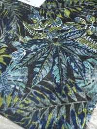 URJ-082 صنع في إيطاليا بطانة Cupro 100% مطبوعة Botanical Blue × Green TCS صور إضافية