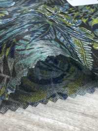 URJ-082 صنع في إيطاليا بطانة Cupro 100% مطبوعة Botanical Blue × Green TCS صور إضافية