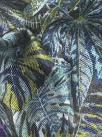 URJ-082 صنع في إيطاليا بطانة Cupro 100% مطبوعة Botanical Blue × Green TCS صور إضافية