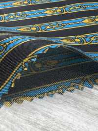 URJ-089 بطانة مطبوعة من Cupro بنسبة 100%، مصنوعة في إيطاليا، Zipper Blue TCS صور إضافية