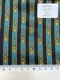 URJ-089 بطانة مطبوعة من Cupro بنسبة 100%، مصنوعة في إيطاليا، Zipper Blue TCS صور إضافية