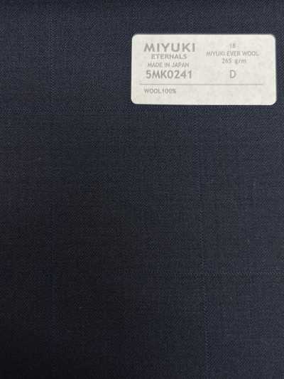 5MK0241 MIYUKI EVER WOOL مظلل بنقشة مربعات النافذة أزرق كحلي