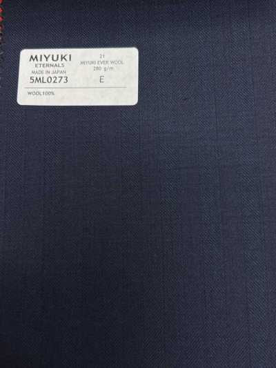 5ML0273 MIYUKI EVER WOOL (Miyuki Ever Wool) أزرق كحلي بنمط عظم السمك