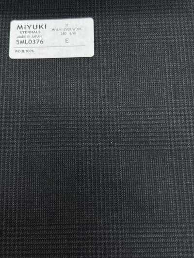 5ML0376 MIYUKI EVER WOOL Glen Check رمادي فحمي