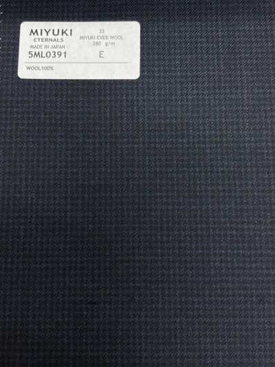 5ML0391 MIYUKI EVER WOOL نمط قدم الديك أزرق كحلي