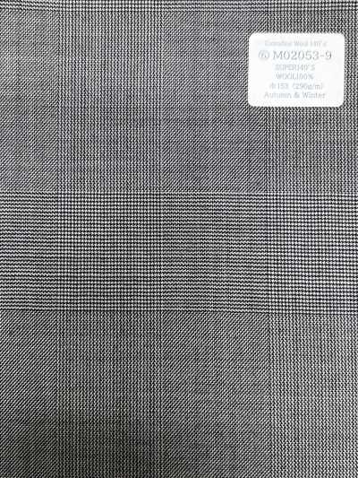 M02053-9 KUNISHIMA1850 خط حصري [صوف فائق النعومة 140's] مربعات غلين سوداء وبيضاء