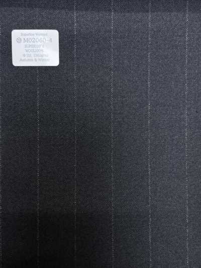 M02060-4 KUNISHIMA1850 خط حصري [Superfine Worsted] مخطط طباشيري رمادي