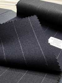 M02061-2 KUNISHIMA1850 الخط الحصري [Superfine Worsted] مخطط بخطوط طباشيرية كحلي[قماش] Kunishima Co., Ltd. صور إضافية