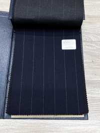 M02061-2 KUNISHIMA1850 الخط الحصري [Superfine Worsted] مخطط بخطوط طباشيرية كحلي[قماش] Kunishima Co., Ltd. صور إضافية