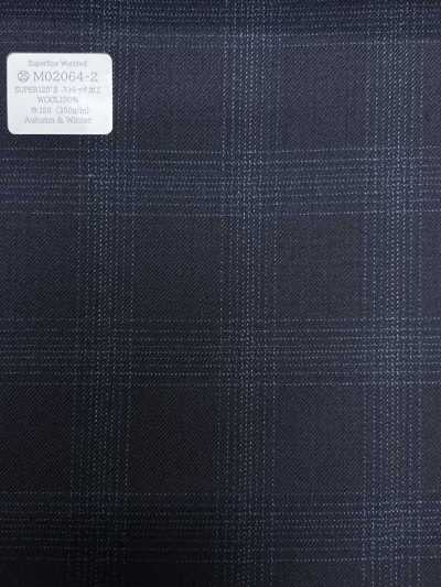 M02064-2 KUNISHIMA1850 Exclusive Line [سوبرفلاين وورستد] نقش مربعات هيثر كحلي