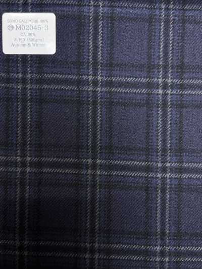M02045-3 KUNISHIMA1850 خط حصري [SOMO CASHMERE 100%] كحلي بنقشة مربعات ثلاثية الأبعاد