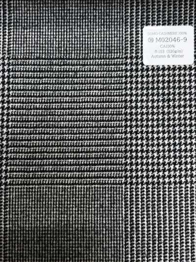 M02046-9 KUNISHIMA1850 خط حصري [SOMO CASHMERE 100%] كاروه كبير بالأسود والأبيض