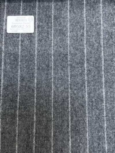 69582-55 26AW HERDREX [Tasmanian Flannel] مخطط رمادي من الحرير والصوف