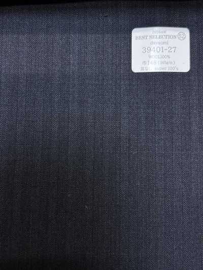 39401-27 26AW BESTSELECTION [davaumi] Dabaumi أزرق كحلي داكن بنمط نسيج عظم السمكة
