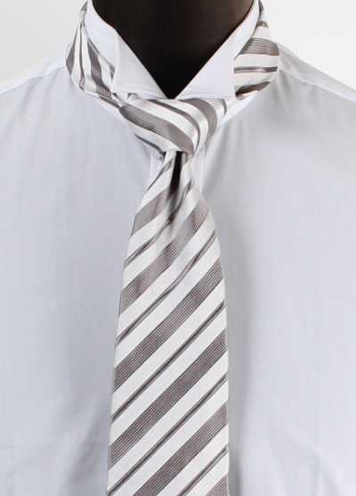 HVN-ST-OUT [Outlet] VANNERS ربطة عنق صباحية رمادي مخطط
