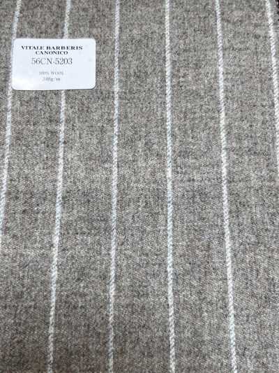 56CN5203 CANONICO ORIGINAL فلانيل صوفي بخطوط بيج/أبيض مائل للبياض