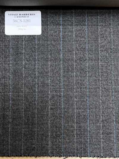 56CN5281 CANONICO صوف ممشط تقليدي 21 بني/ساكس مخطط