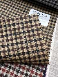 MH6511-CB وورستد قياسي من الصوف والموهير، صنع ياباني، بنمط Tonic، كاروهات بني جملي[قماش] HOSOI SYOJI صور إضافية