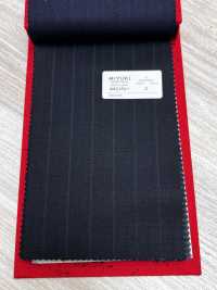 4MG4561 26AW MARUNOUCHI تويل مخطط أزرق بحري[قماش] Miyuki Woolen Mills صور إضافية