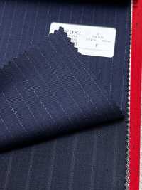 4ML4423 26AW THE CITY نسيج قطني مائل مخطط كحلي[قماش] Miyuki Woolen Mills صور إضافية