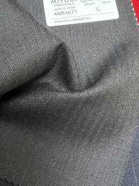 4MR4671 26AW Super100's × CASHIMERE مخطط بني داكن[قماش] Miyuki Woolen Mills صور إضافية