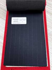 4MR4682 26AW Super100's × كشمير مخطط كحلي[قماش] Miyuki Woolen Mills صور إضافية